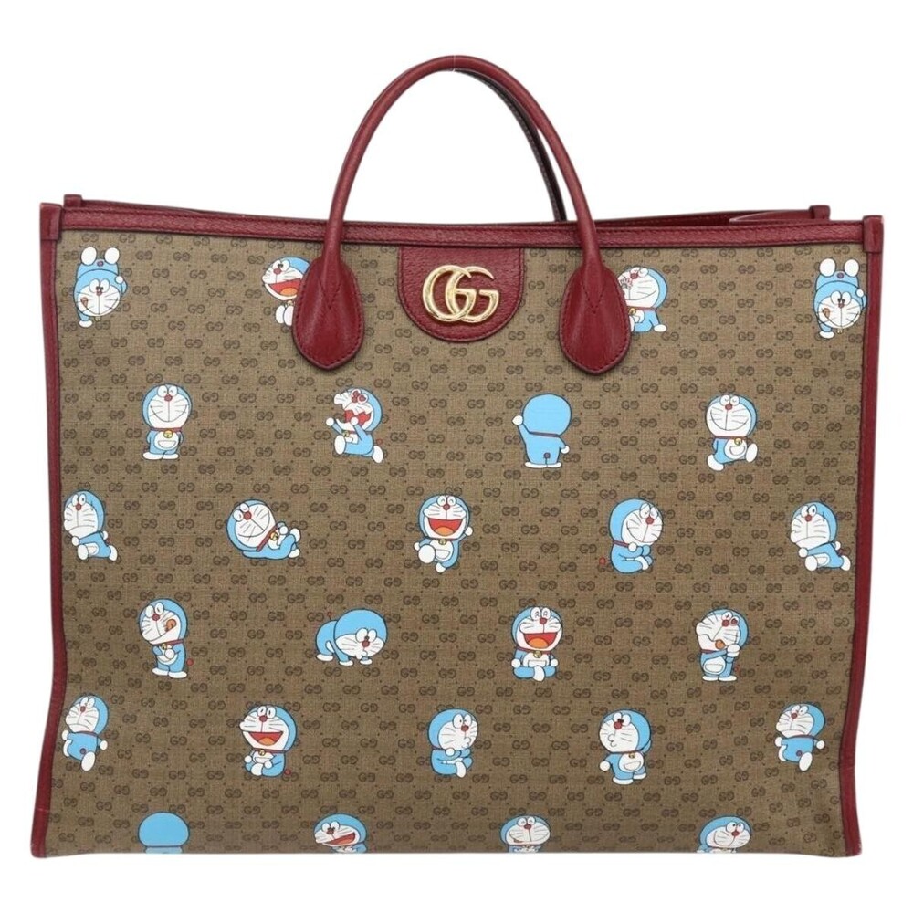 Gucci Doraemon Tote Printed Mini GG Coated Canvas Large